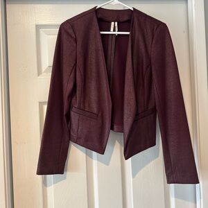 Frenchi Burgundy Blazer Structured Formal Wear